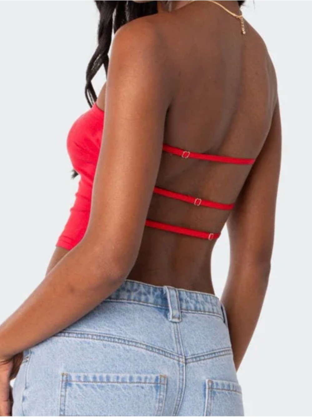 Edikted Red Strappy Crop Top